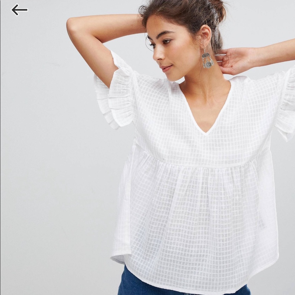 asos white peplum grill sleeve top